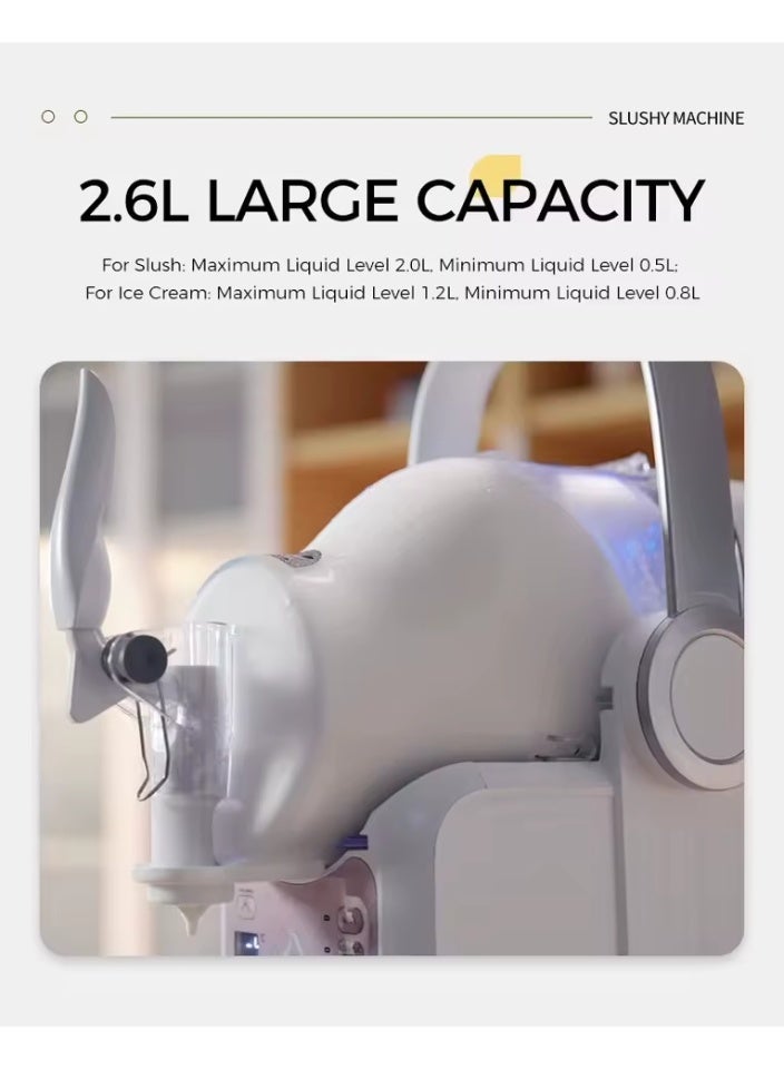 epicarma 6-in-1 Electric Slushie & Ice Cream Machine 2.6L, Professional Frozen Drink Maker, No Ice Needed, Stainless Steel Tank, Milkshake, Frappe, Cocktail & Slushy Blender - Image 5